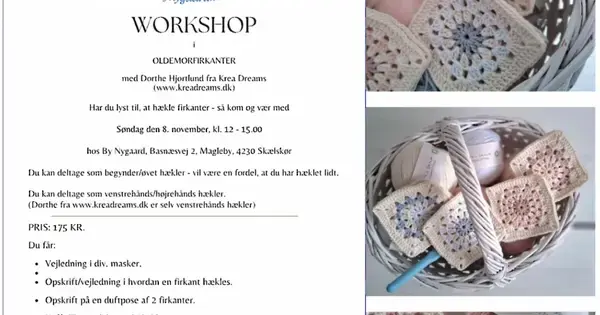 Workshop i hækling af oldemorfirkanter