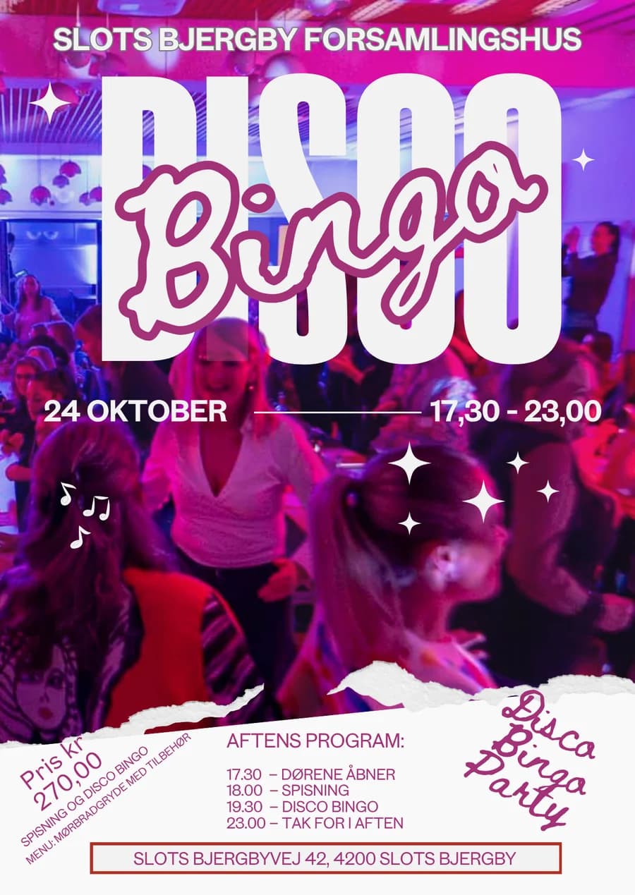 Disco Bingo - 24 Oktober - Slots Bjergby Forsamlingshus